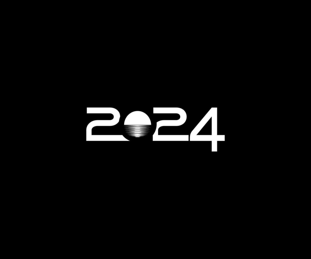 2024 Design Illustration, flat, simple, memorable and eye catching, can use for Calendar Design, Website, News, Content, Infographic or Graphic Design Element. Vector Illustration