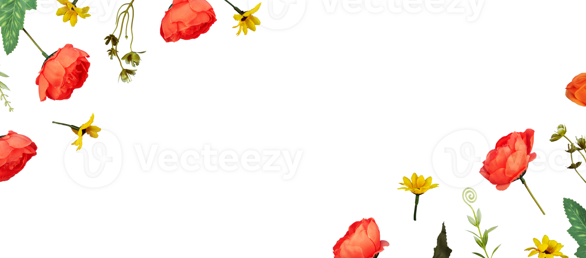 beautiful flower banner frame copy space png