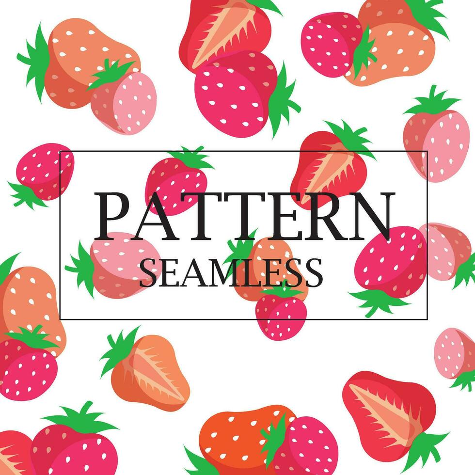 Seamless pattern of abstract watercolor hand drawn beautiful strawberries on white background - vector illustration