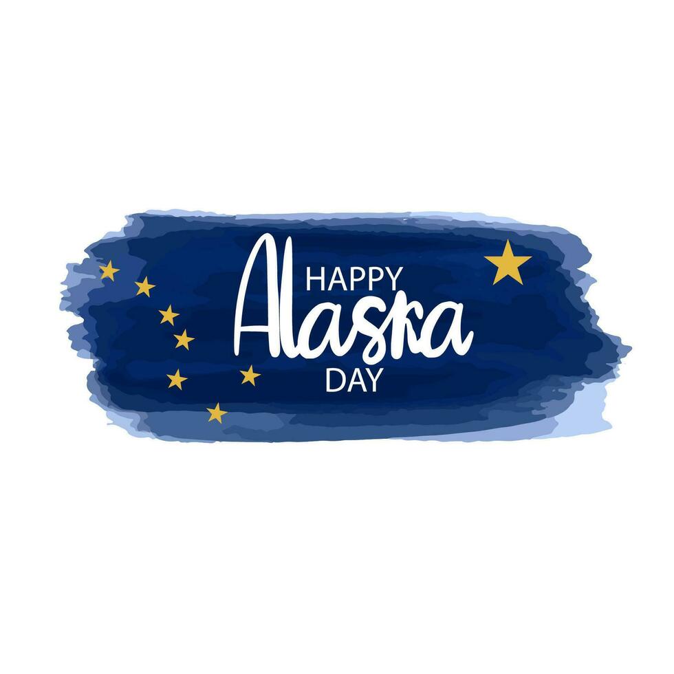 contento Alaska día. acuarela vector elementos. bandera de Alaska. importante día festivo. objetos aislado en blanco antecedentes.