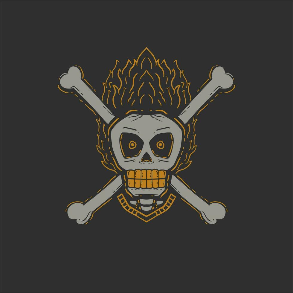 design template skull cross bone. illustration design for t shirt and apparel vector