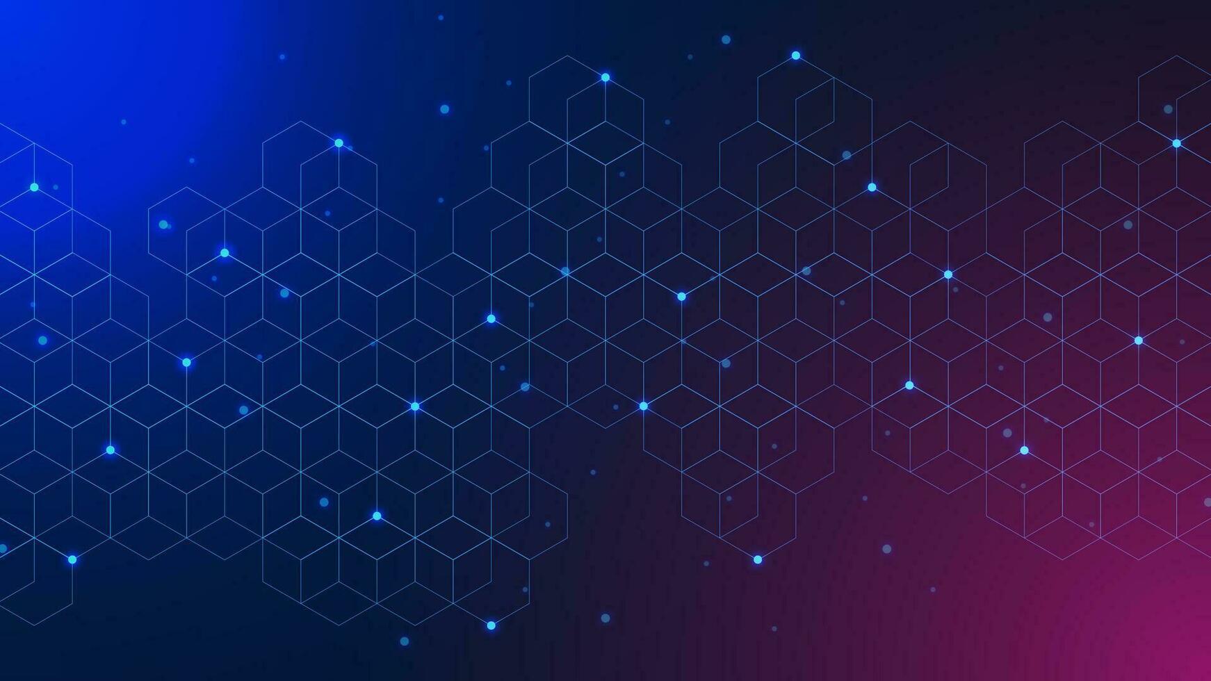 Abstract hexagonal pattern with connect the dots. Global network connection. Medical innovation, science and technology background design. Vector illustration.