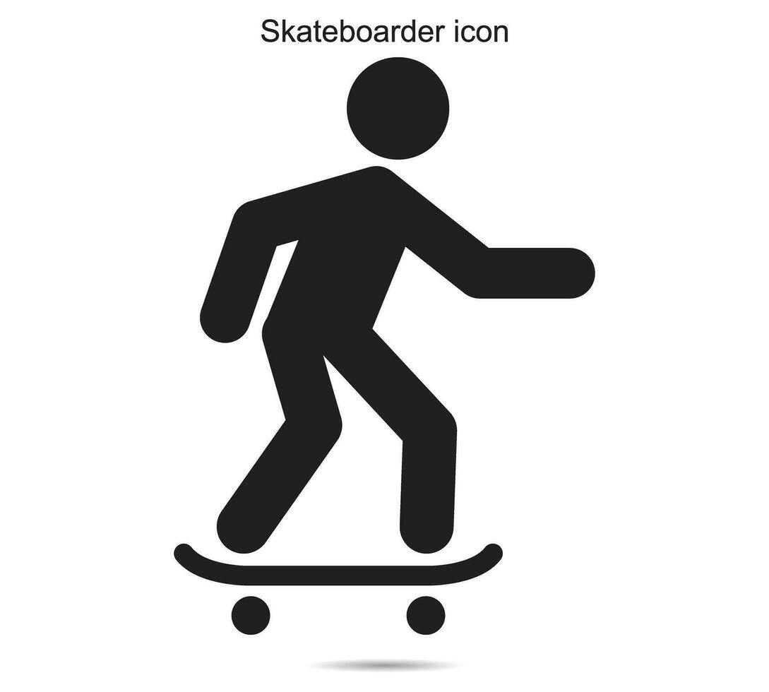 Skateboard icon, vector illustration.