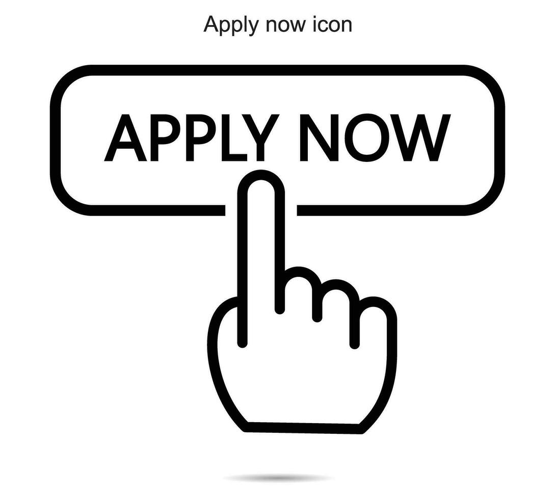Apply now icon, vector illustration.