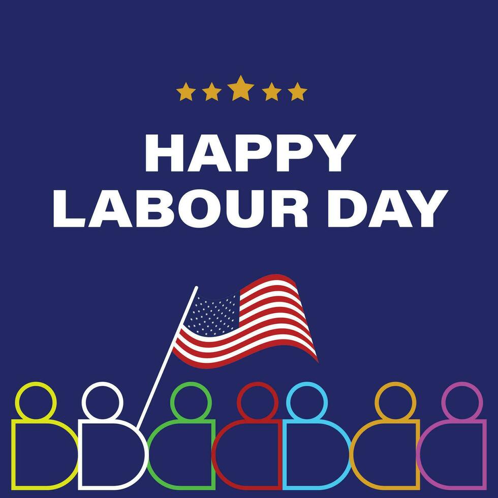 Labor Day Background Design in abstract theme. Banner, Poster, Greeting Card. Vector Illustration for social media.