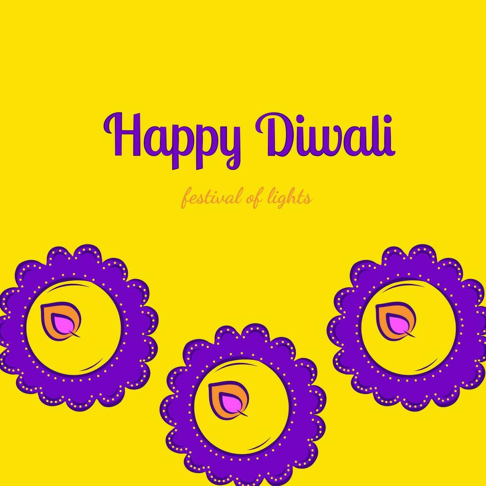 Happy Diwali wishes Cards Vector Illustrations in Doodle Style