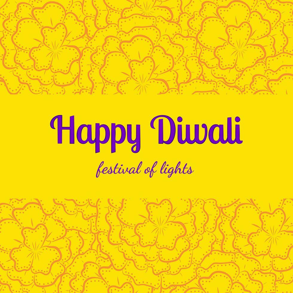 Happy Diwali wishes Cards Vector Illustrations in Doodle Style