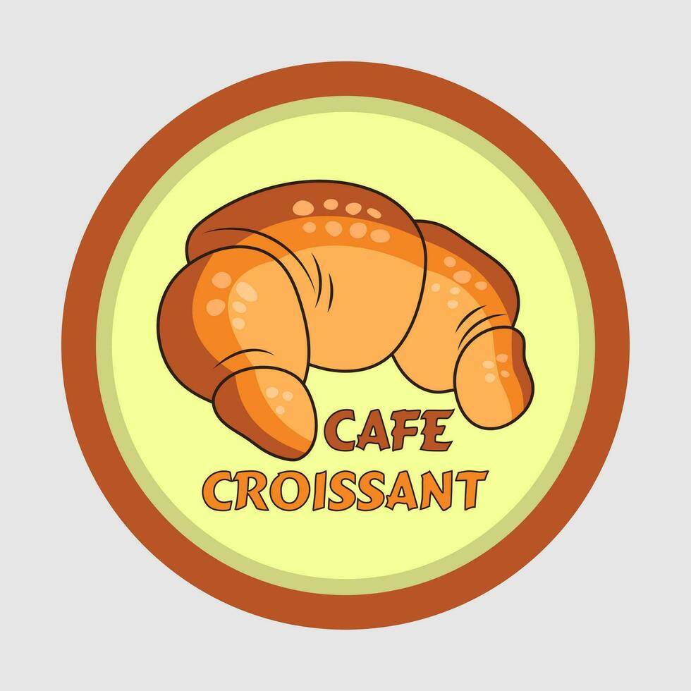 Fresh baked croissants abstract sign symbol or logo template. vector