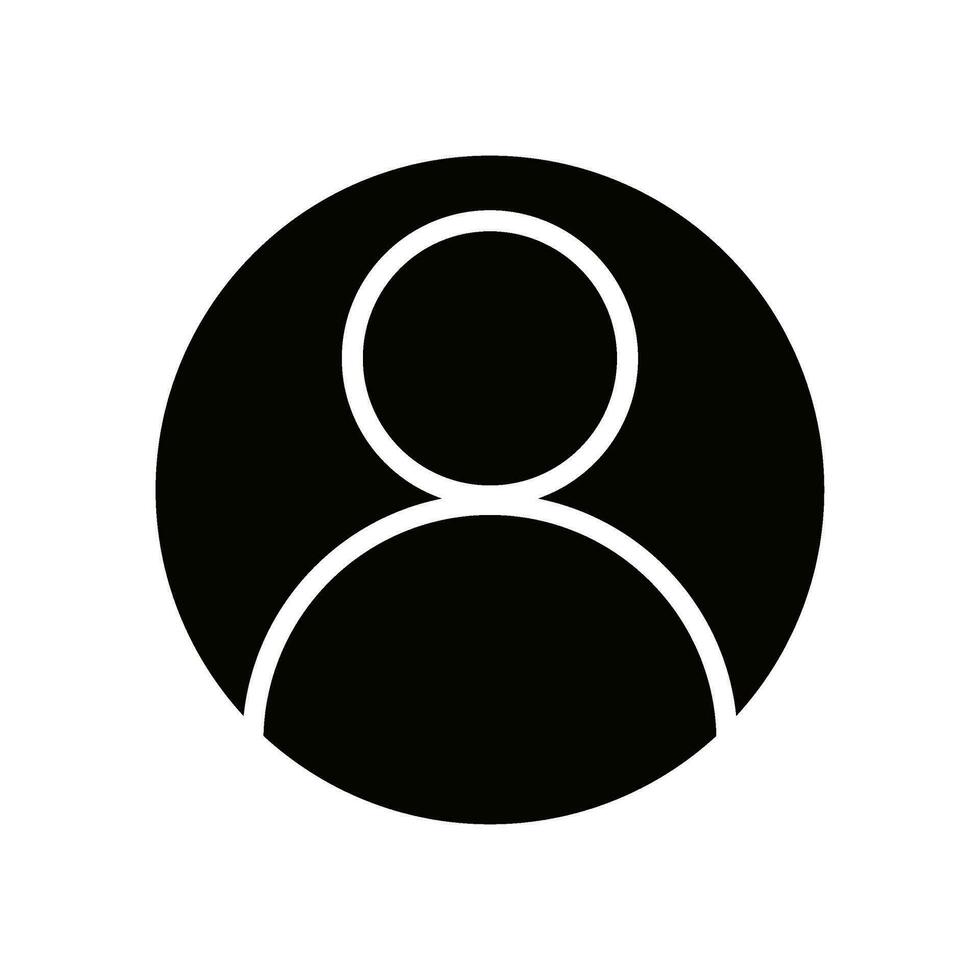 People icon in circle flat style icon vector