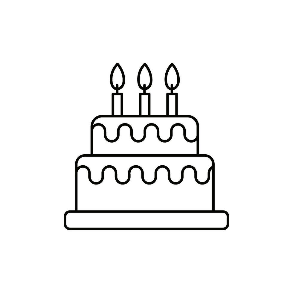 Birthday cake line icon vector