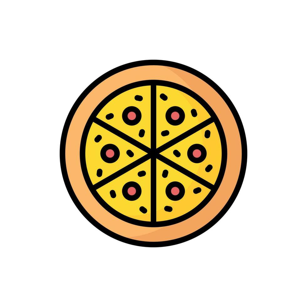 Simple Pizza lineal color icon. The icon can be used for websites, print templates, presentation templates, illustrations, etc vector