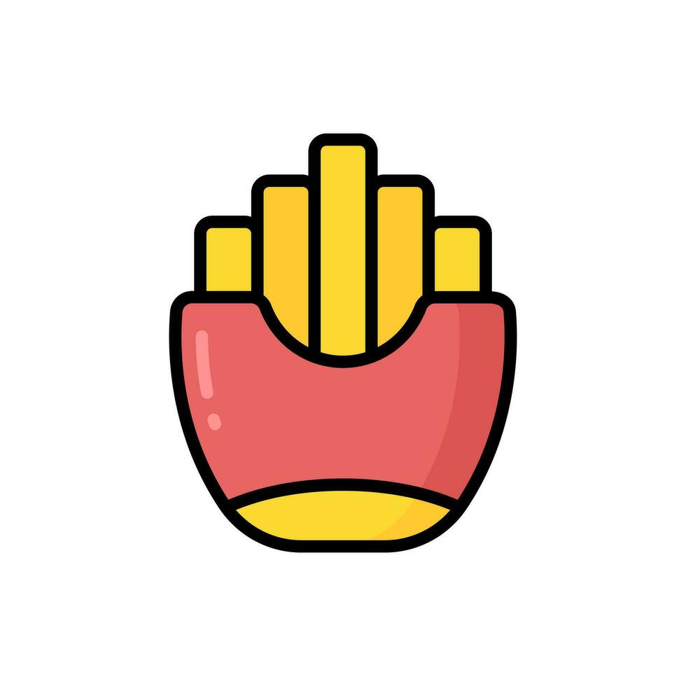 Simple French Fries lineal color icon. The icon can be used for websites, print templates, presentation templates, illustrations, etc vector