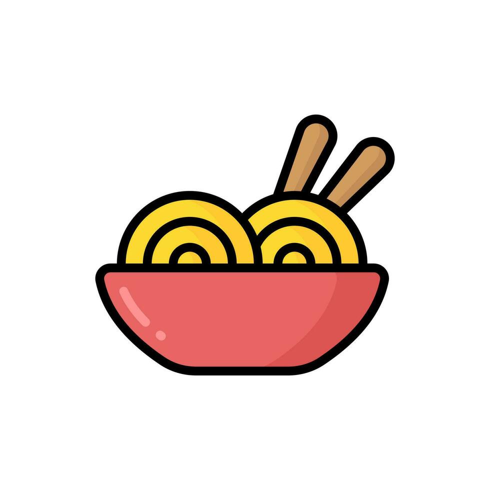 sencillo ramen lineal color icono. el icono lata ser usado para sitios web, impresión plantillas, presentación plantillas, ilustraciones, etc vector