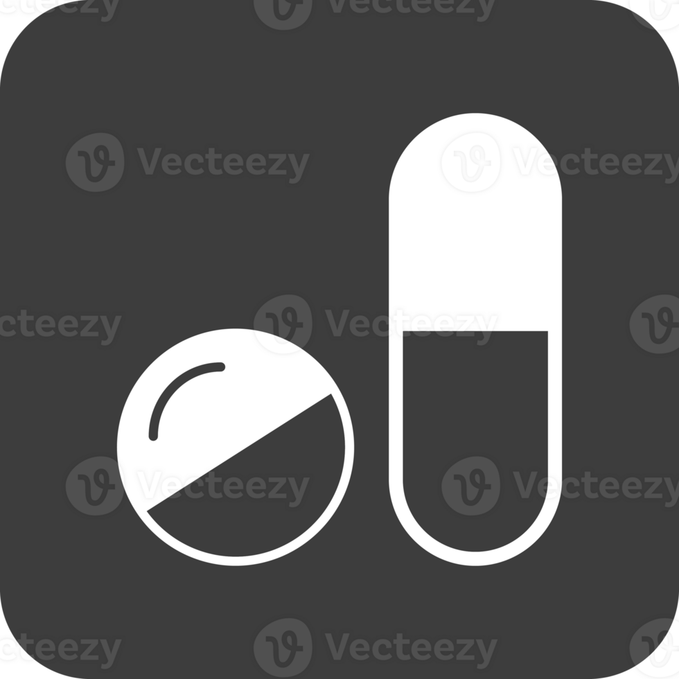pill icon in black square. png