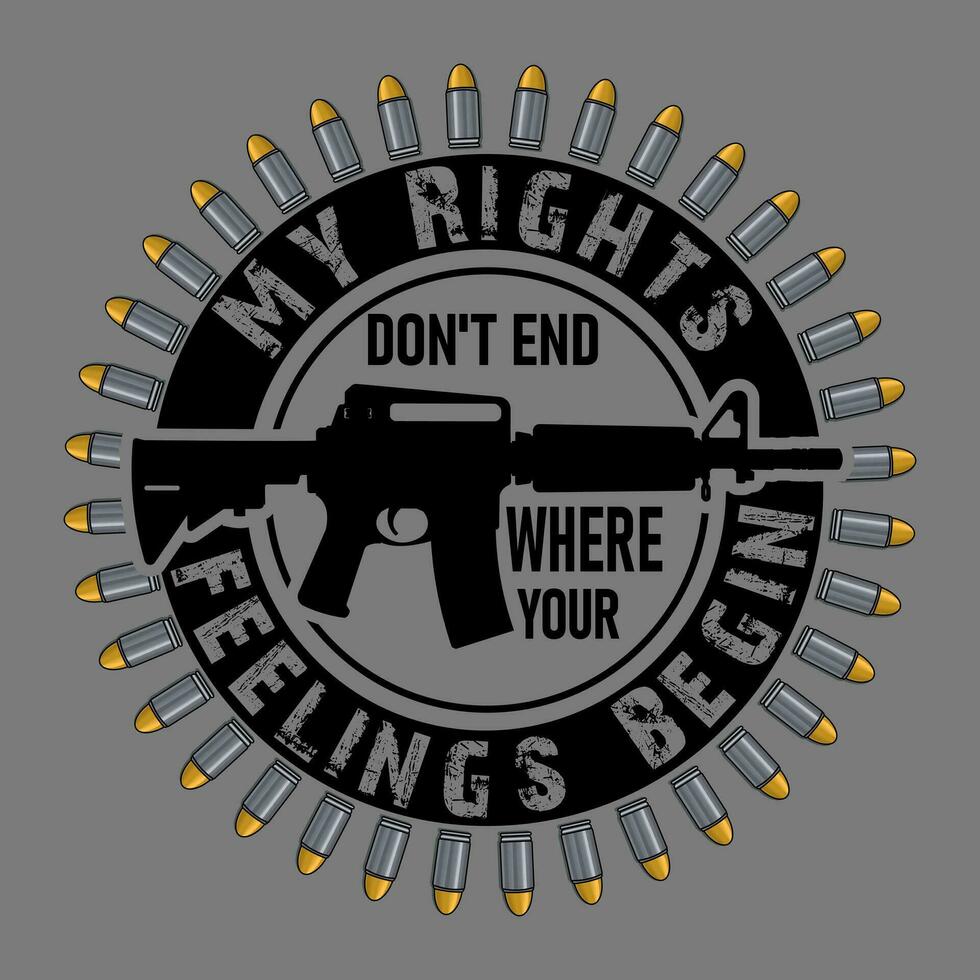 My rights don't end where your feelings begin, Veteran Typography Design vector