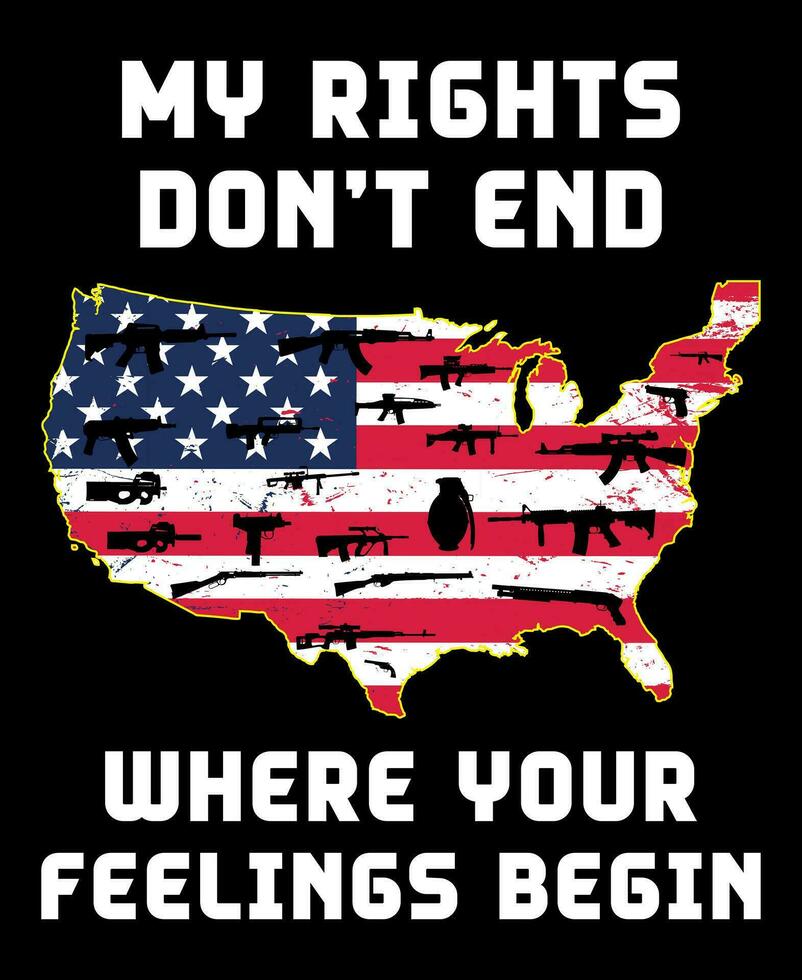 My rights don't end where your feelings begin, Veteran Typography T-shirt design vector