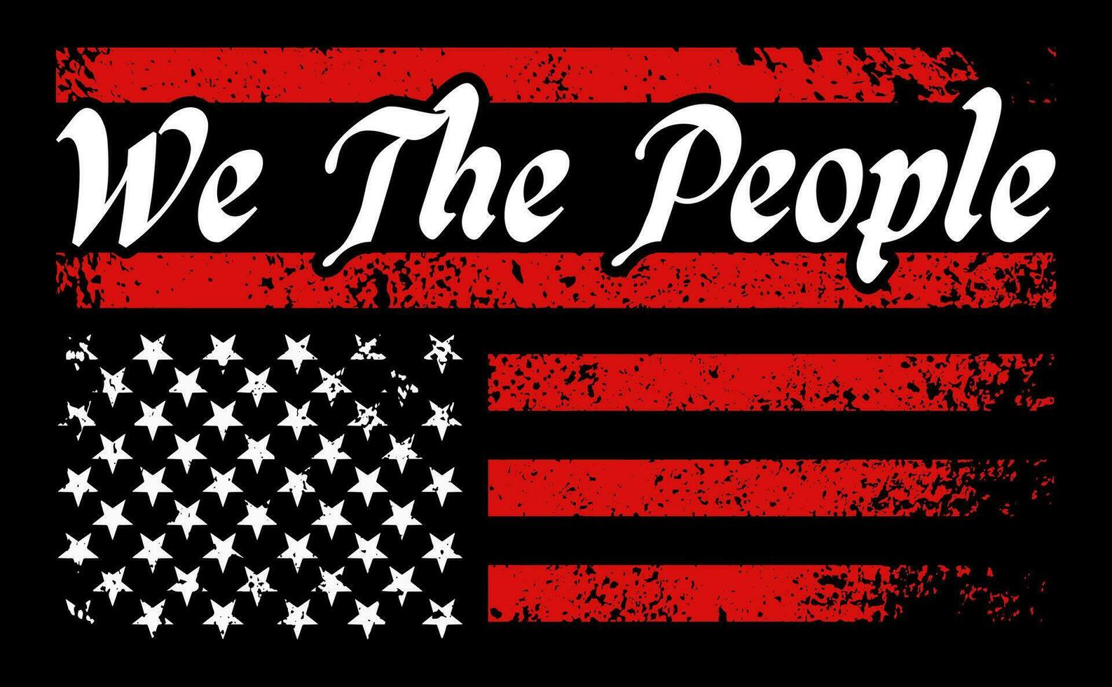 We The People, American flag, Second Amendment, Patriotic Print Design vector