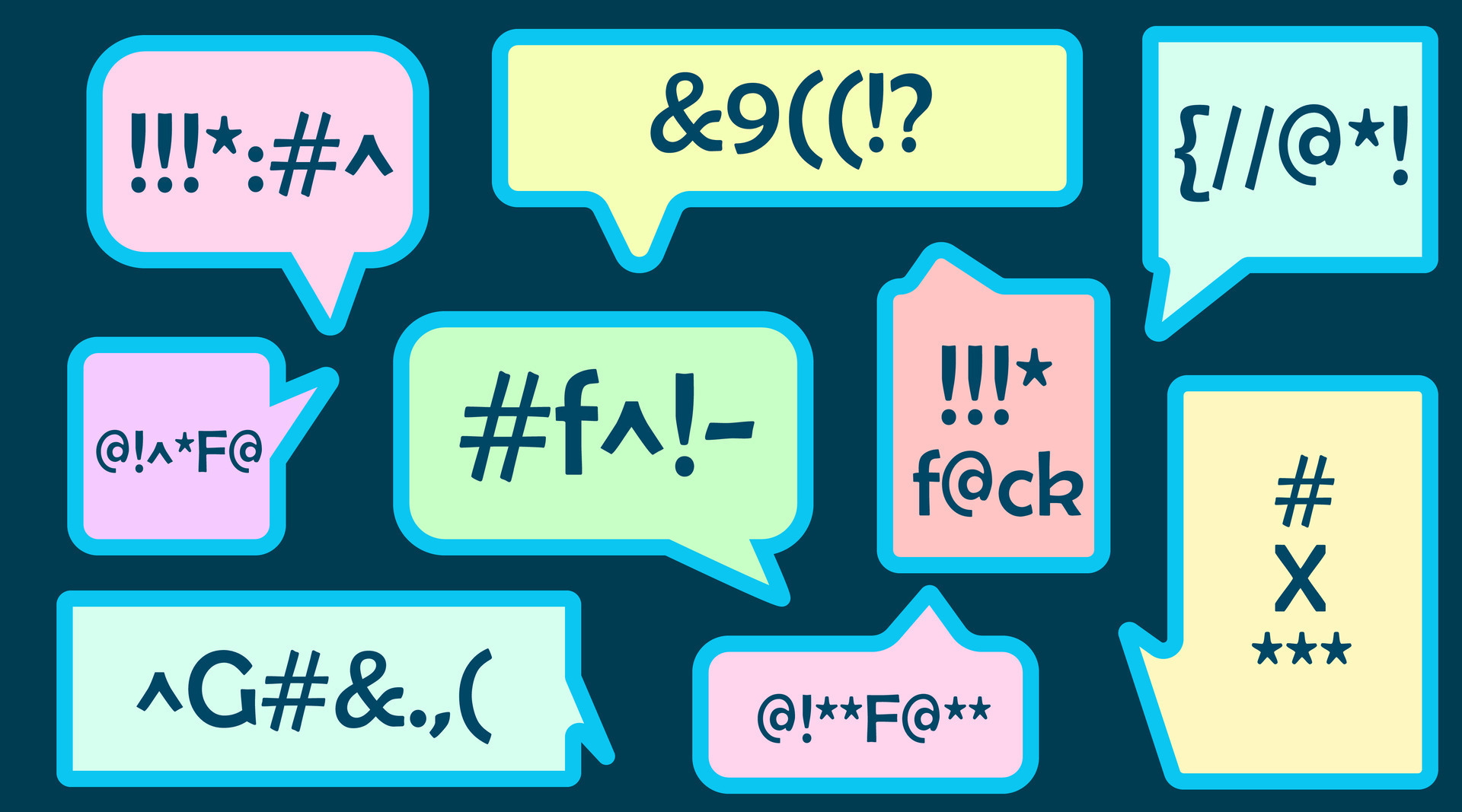 vector angry speech bubble set.Swearing word . Curse words, rude text