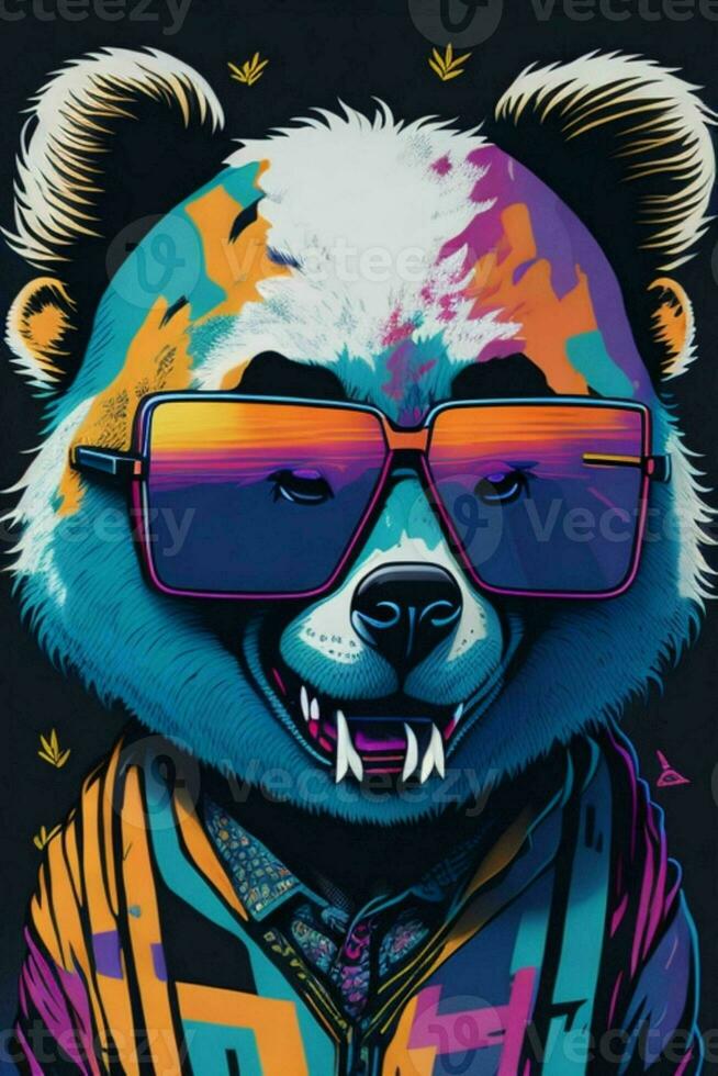 A detailed illustration of a Panda for a t-shirt design, wallpaper