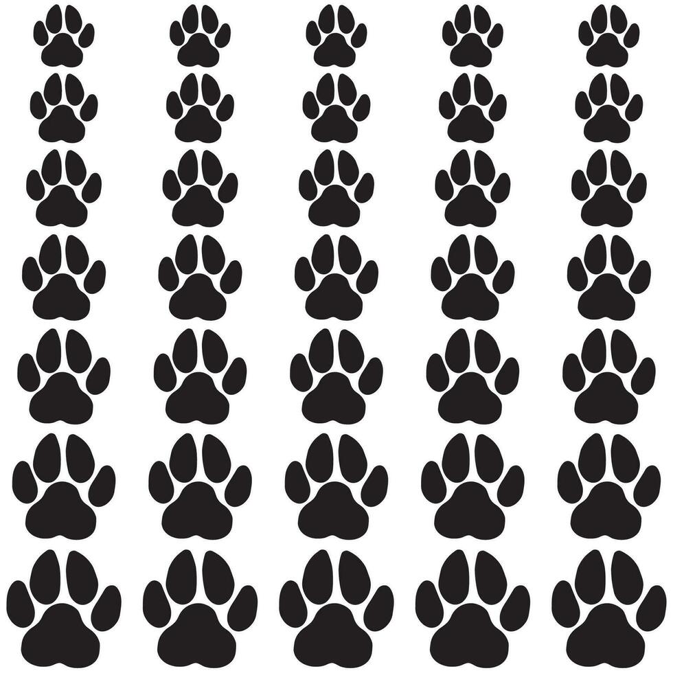 Trace and path of animal tracks, dog and cat moving away vector