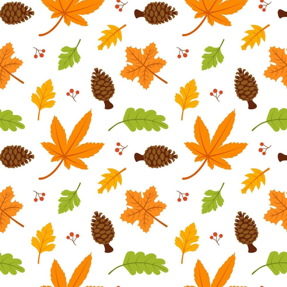 otoño temporada sin costura modelo diseño con otoño elementos en modelo dibujos animados plano ilustración vector