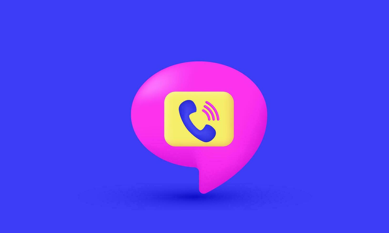 3d realistic cartoon phone handset speech bubble creative icon trendy modern style object symbols isolated on background vector