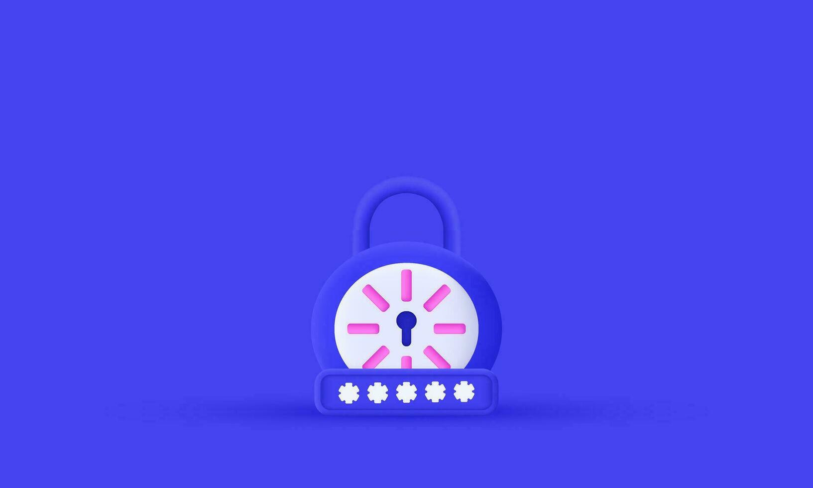 illustration creative locked padlock password blue lock vector icon 3d  symbols isolated on background