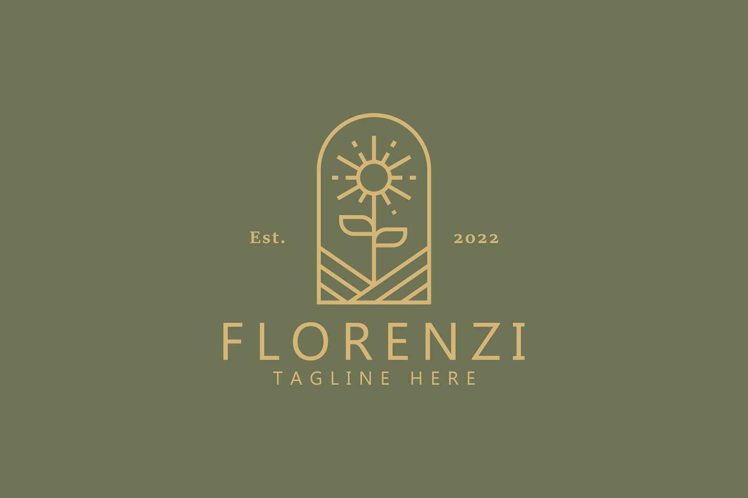 Sun Flower Garden Beauty Symbol Logo. Simple Icon, Badge, Design Creative Concept. Feminine and Florist Brand Identity. vector