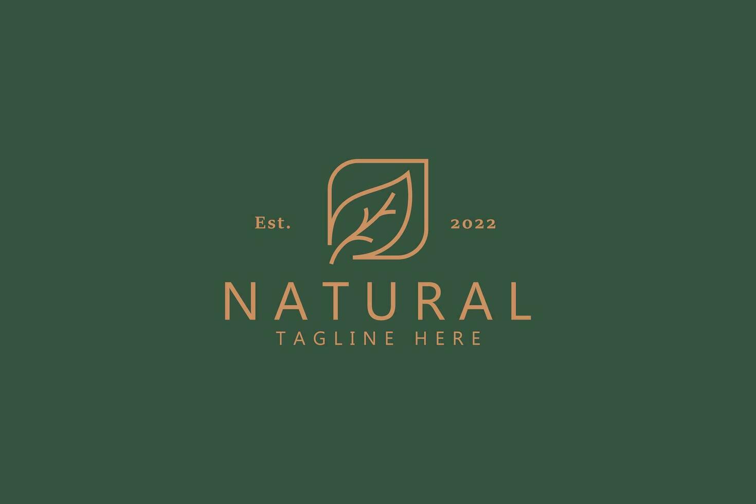 Logo Beauty Organic Natural Leaf Simple Outline Concept. Recycle Creative Sign Symbol Business Label. Green, Fresh and Health Emblem. vector