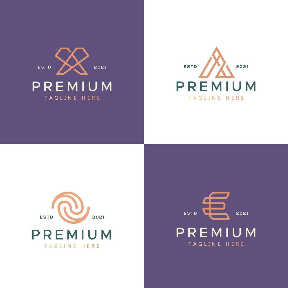 Simple Geometric Monogram Letter Logo and Branding for Business, Fashion, Boutique vector