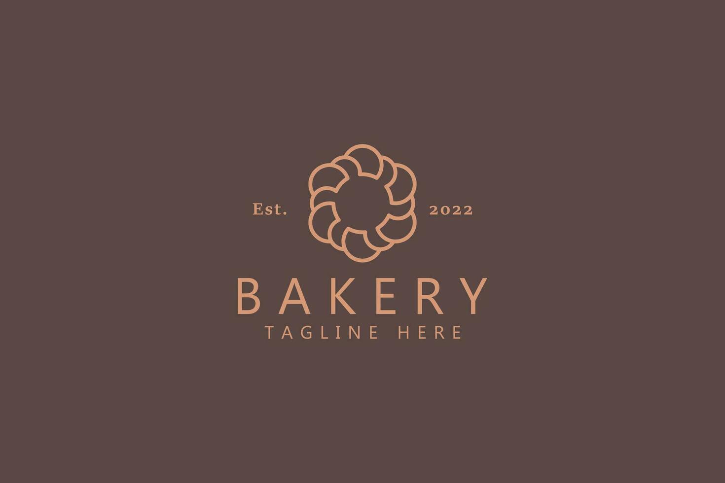 Bakery and Restaurant Abstract Logo Concept with Circle Shape Bread Hat Chef Creative Idea. Minimalist Premium Sign Symbol Branding. vector