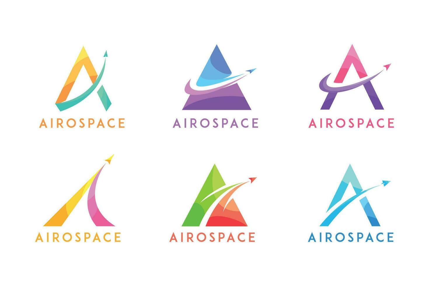 letra un para aeroespacial resumen logo moderno vector