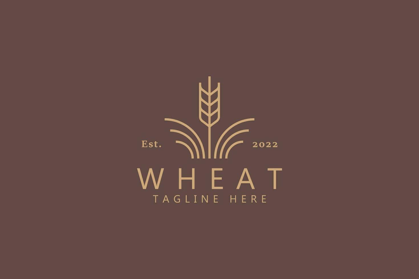 Wheat Agriculture Logo Simple Line Style. Business Organic Food and Cereal Icon and Symbol Product. vector