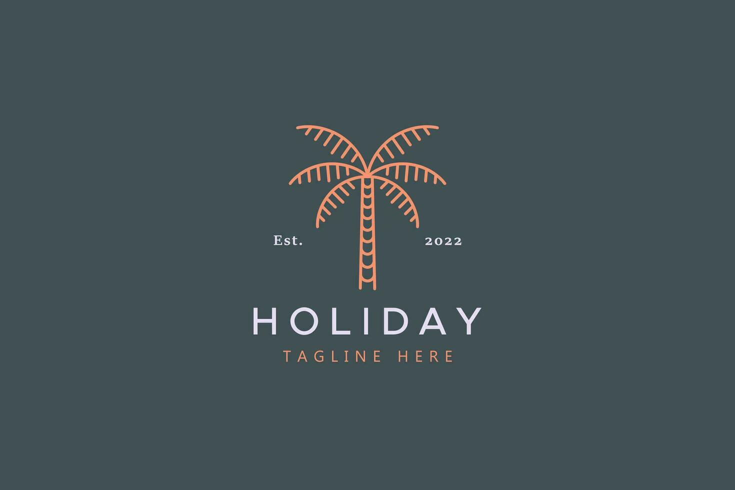 Holiday Palm Tree for Resort Sign Symbol Logo. vector