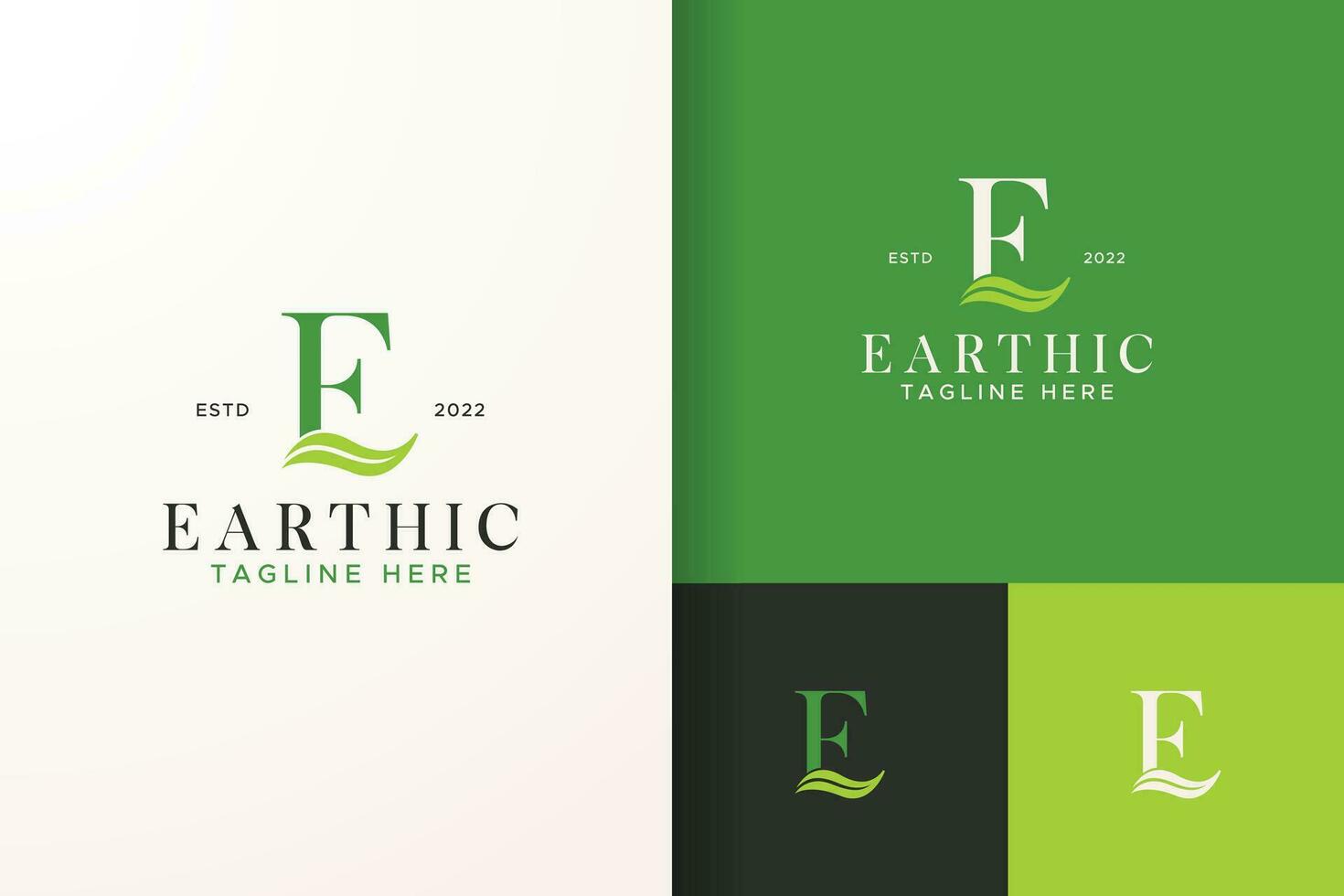 Letter E for Brand Identity Beauty and Nature Business Logo Concept vector