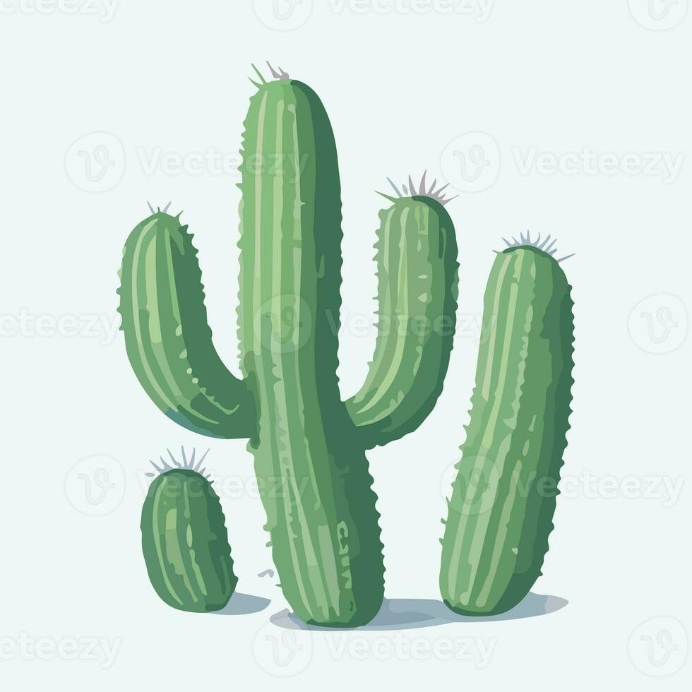 Cute Cactus isolated illustration in cartoon style. photo