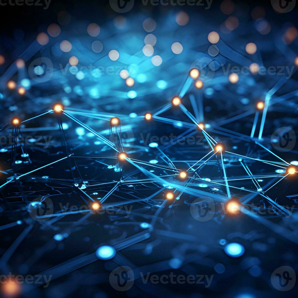 Networks and artificial intelligence technology or Chatbot Chat AI to create futuristic connectivity and global innovation to enable online access to information and information networks. photo