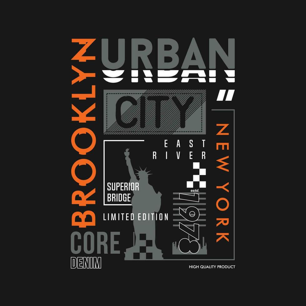 brooklyn nuevo York urbano ciudad, gráfico diseño, tipografía vector ilustración, moderno estilo, para impresión t camisa