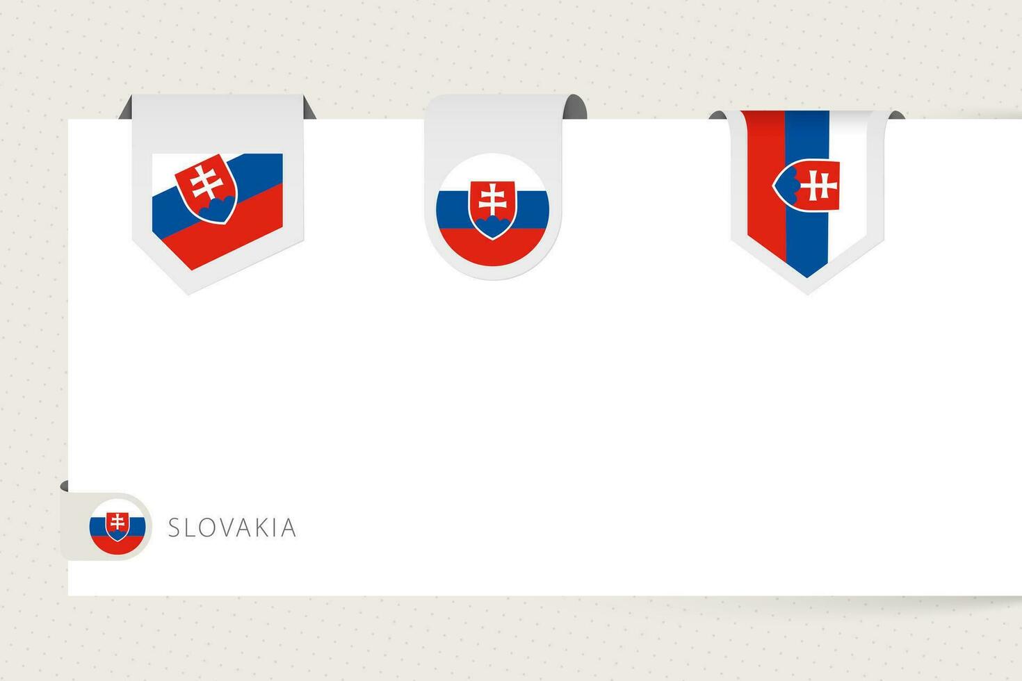 Label flag collection of Slovakia in different shape. Ribbon flag template of Slovakia vector