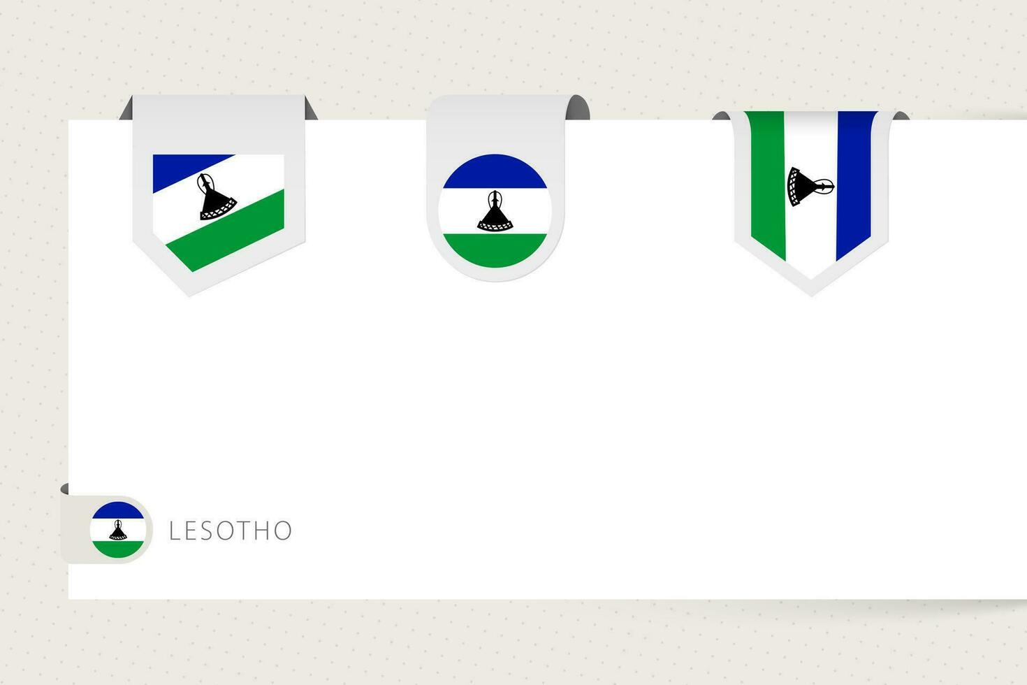 etiqueta bandera colección de Lesoto en diferente forma. cinta bandera modelo de Lesoto vector