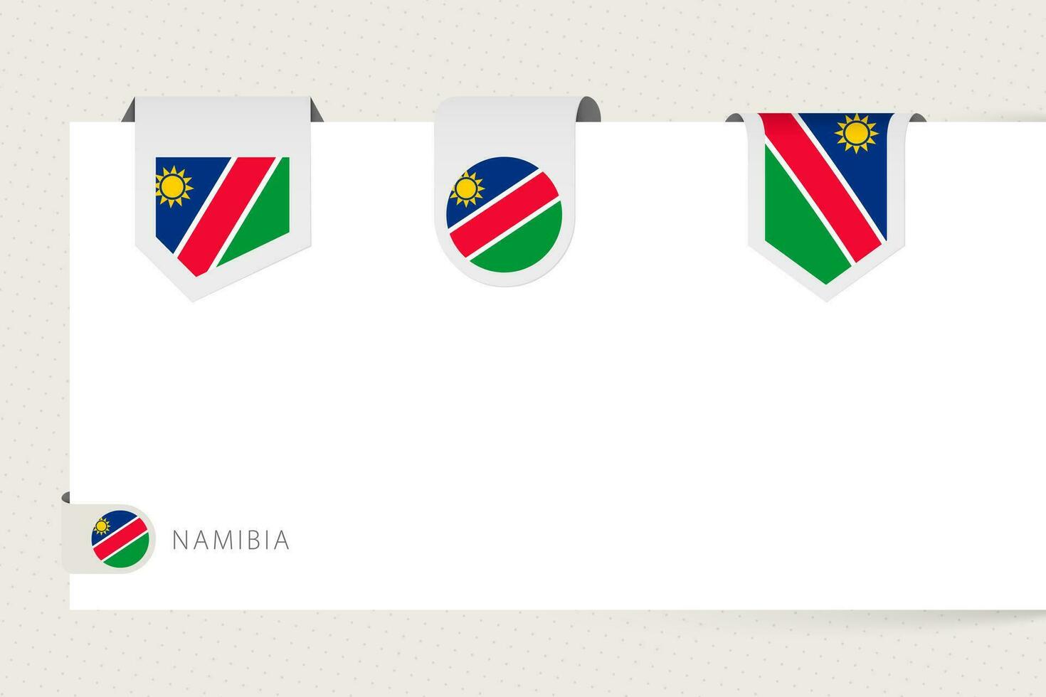 etiqueta bandera colección de Namibia en diferente forma. cinta bandera modelo de Namibia vector