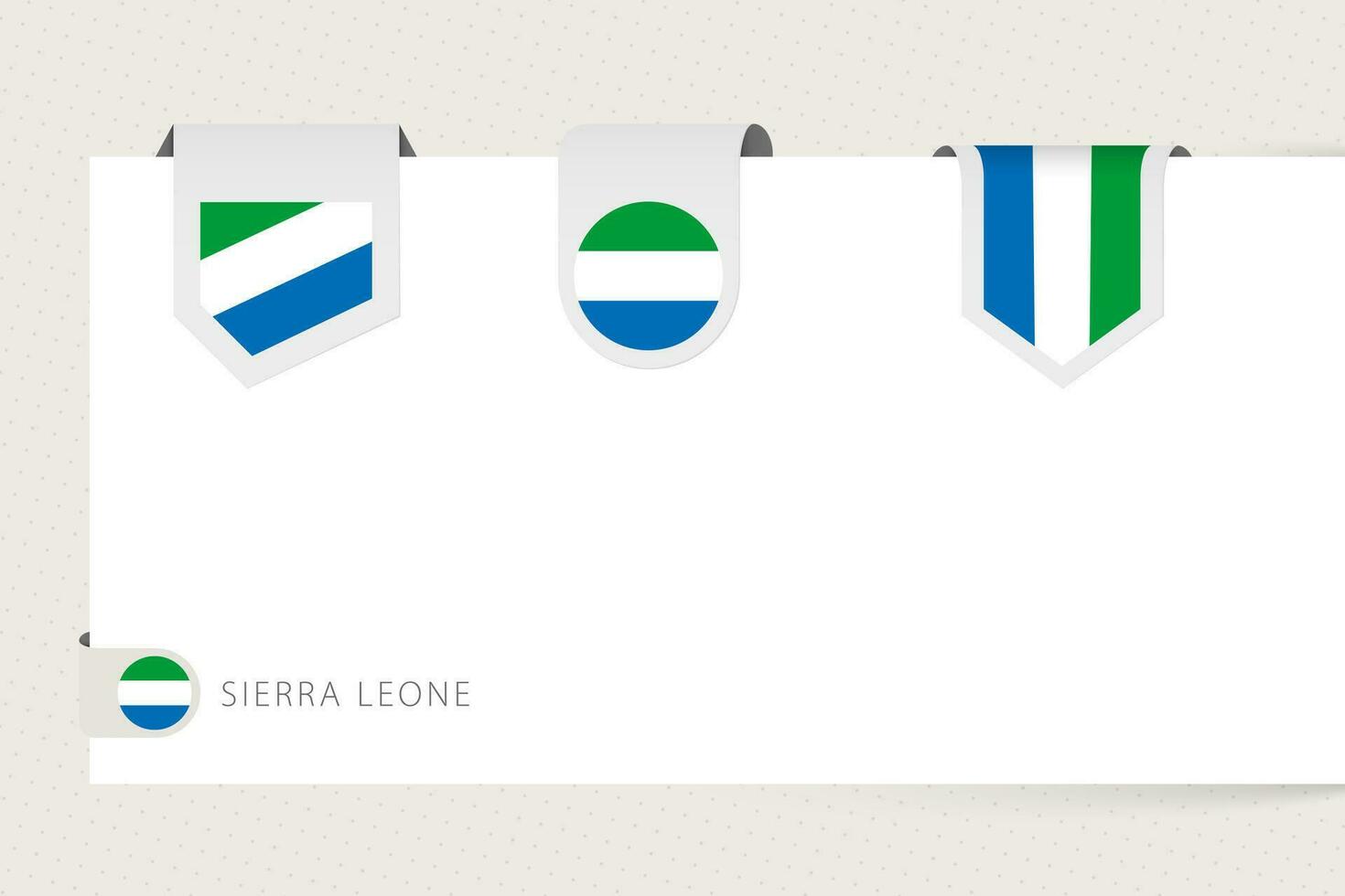 etiqueta bandera colección de sierra leona en diferente forma. cinta bandera modelo de sierra leona vector