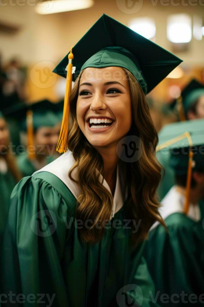 High school graduation ceremony photo