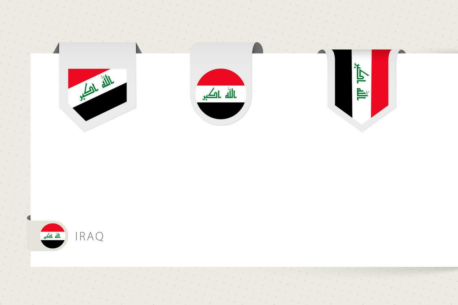 etiqueta bandera colección de Irak en diferente forma. cinta bandera modelo de Irak vector