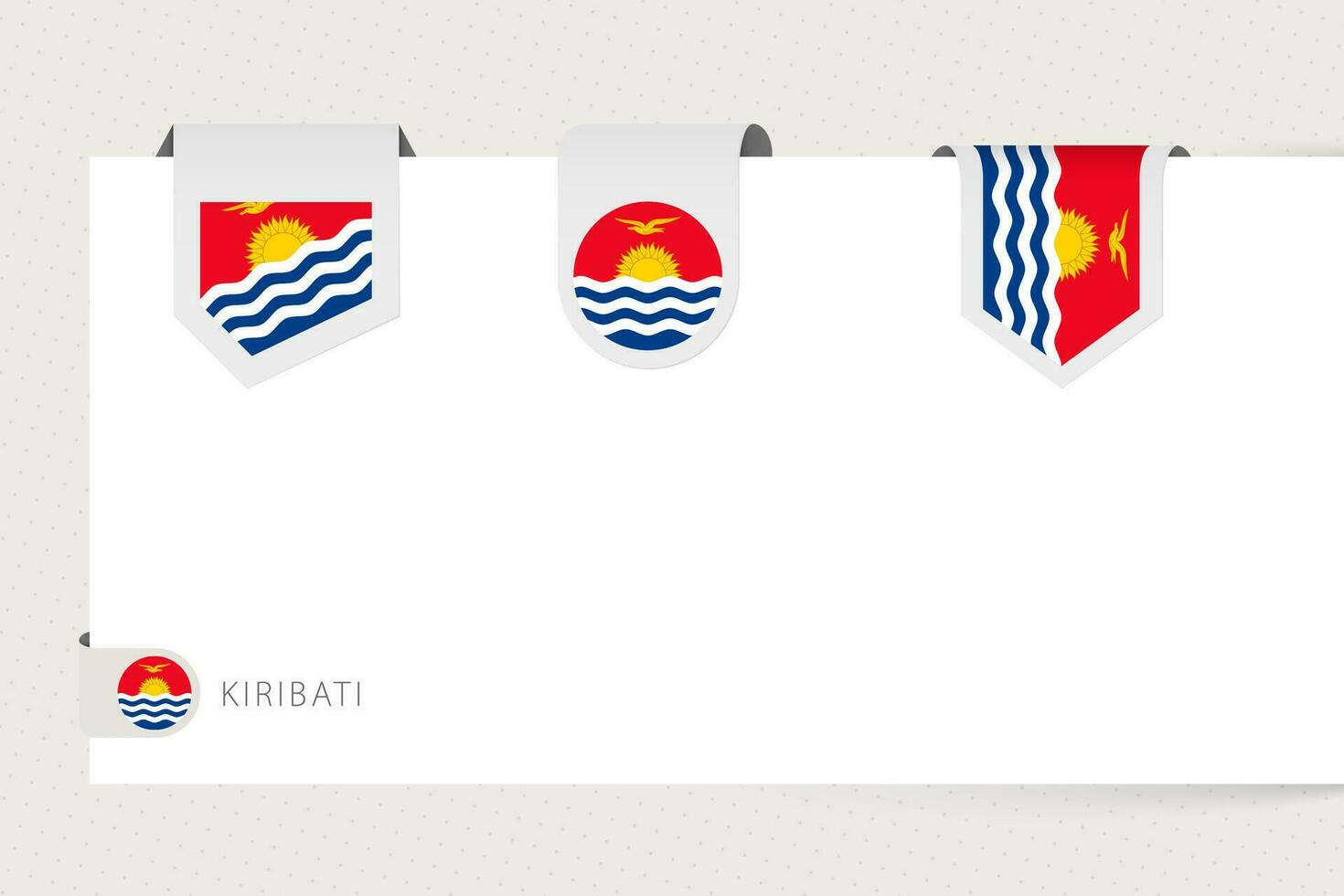 etiqueta bandera colección de Kiribati en diferente forma. cinta bandera modelo de Kiribati vector