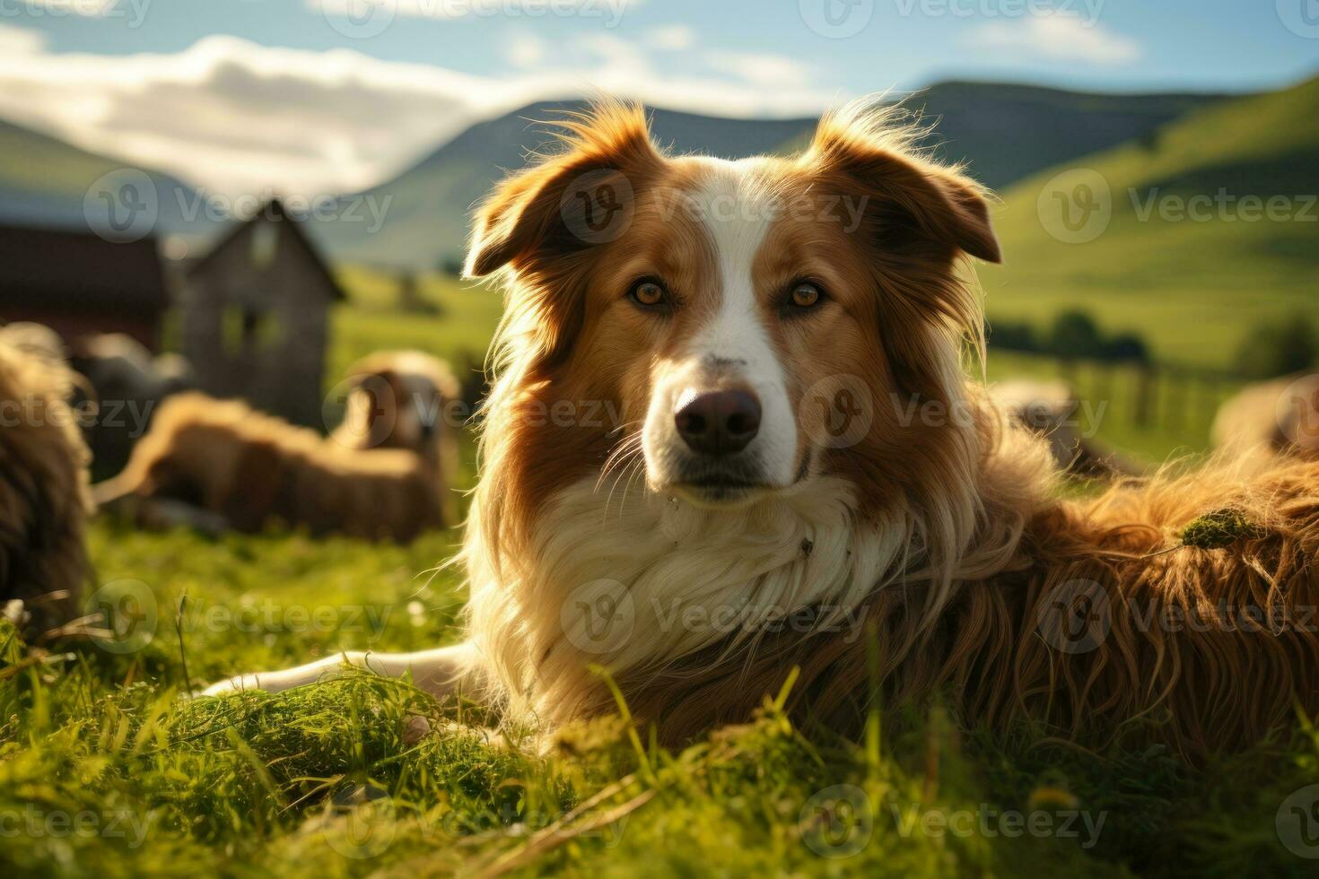 frontera collie perro pastor generativo ai foto