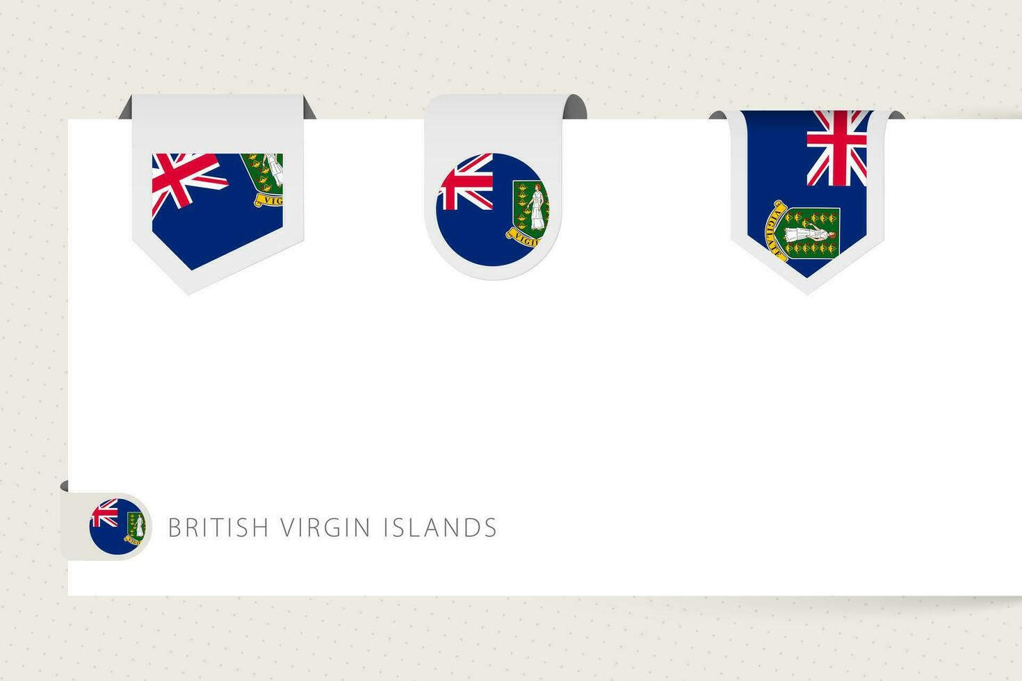 etiqueta bandera colección de británico Virgen islas en diferente forma. cinta bandera modelo de británico Virgen islas vector