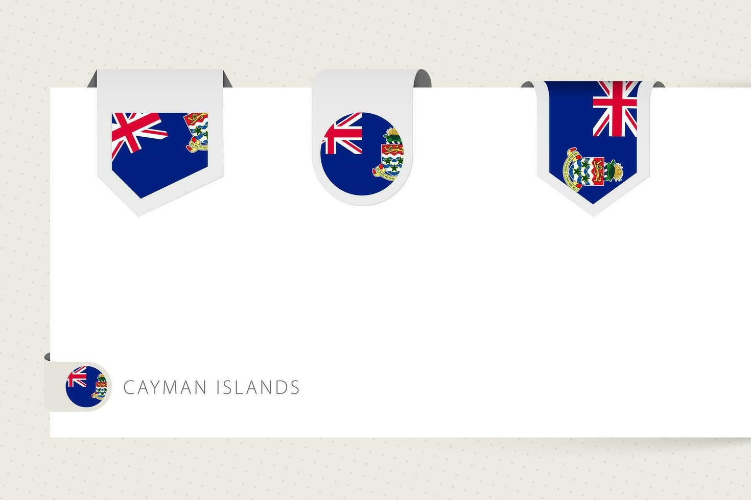 etiqueta bandera colección de caimán islas en diferente forma. cinta bandera modelo de caimán islas vector