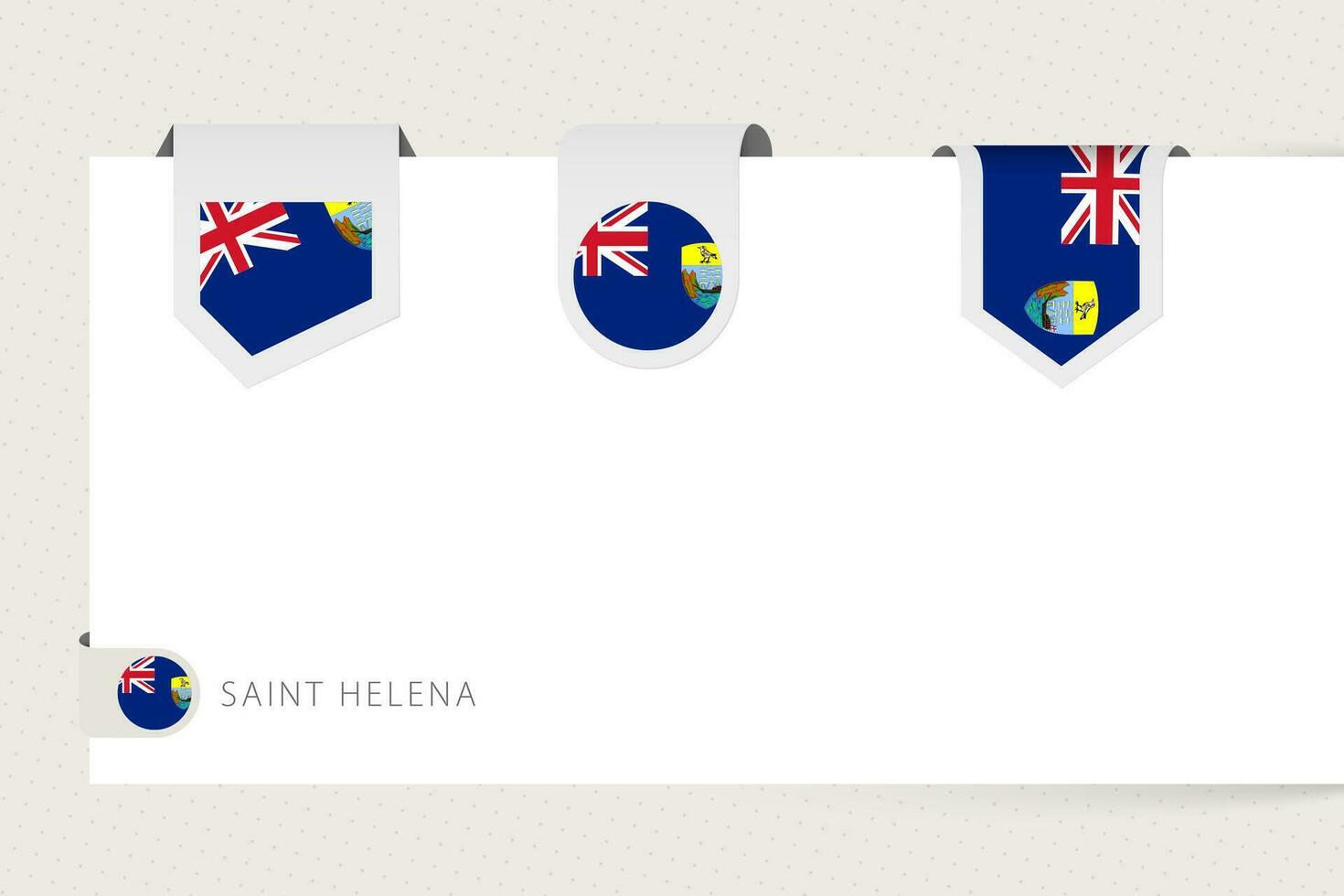 etiqueta bandera colección de Santo helena en diferente forma. cinta bandera modelo de Santo helena vector