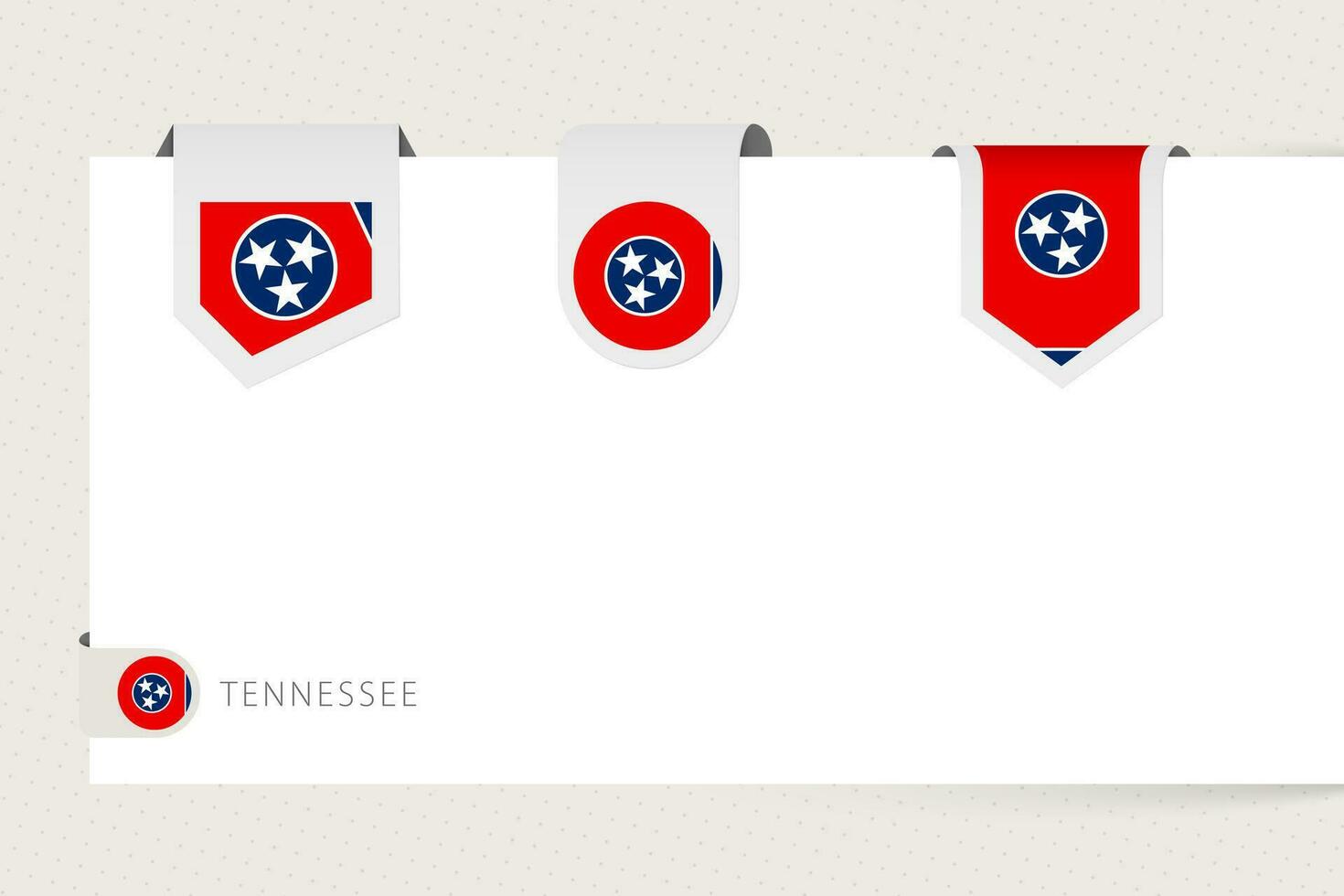 Label flag collection of US state Tennessee in different shape. Ribbon flag template of Tennessee vector